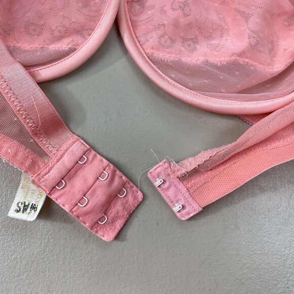 Vintage Victorias Secret Gold Label Bra 36DD Pink Sheer Lace Underwire 90s Y2K - Picture 7 of 10